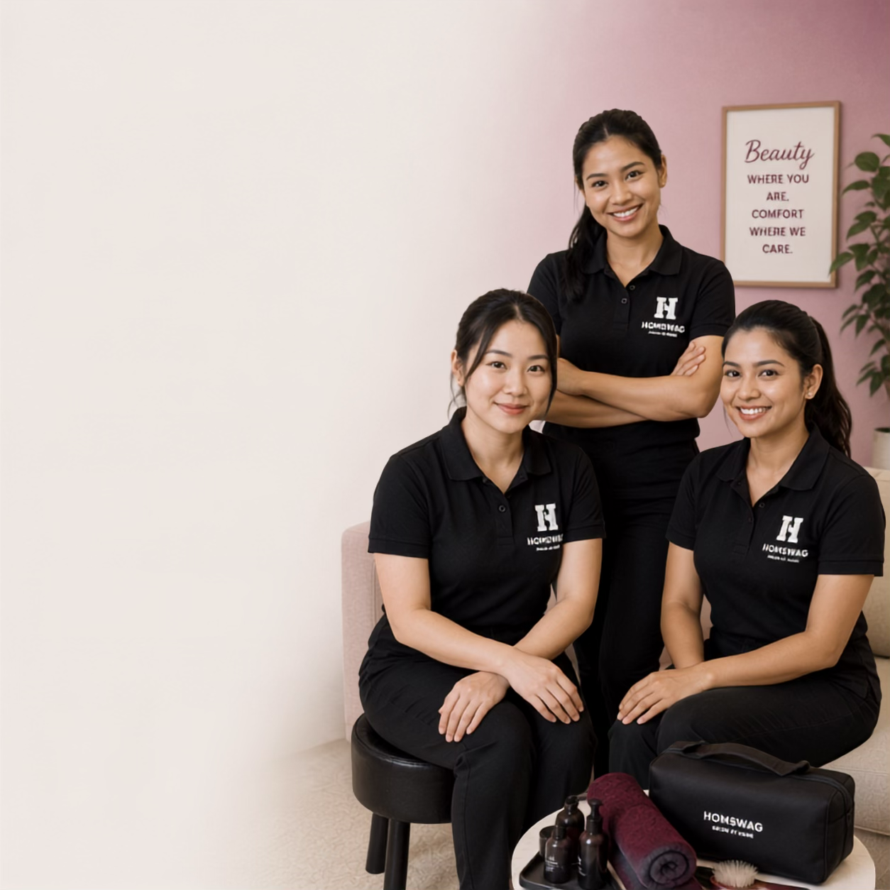 Homswag beauty professionals ready to serve customers
